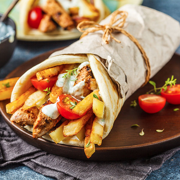 Just Greek Street Food Dunfermline Order Chicken Souvlaki Wrap